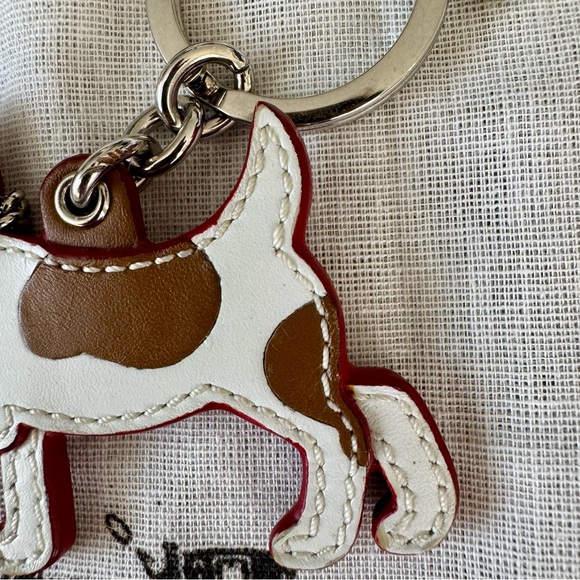 Coach Leather Dog Silhouette Key Ring Bag Charm Vintage RARE - Picture 4 of 13